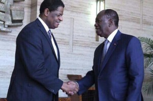Marcel de Souza et Alassane Dramane Ouattara